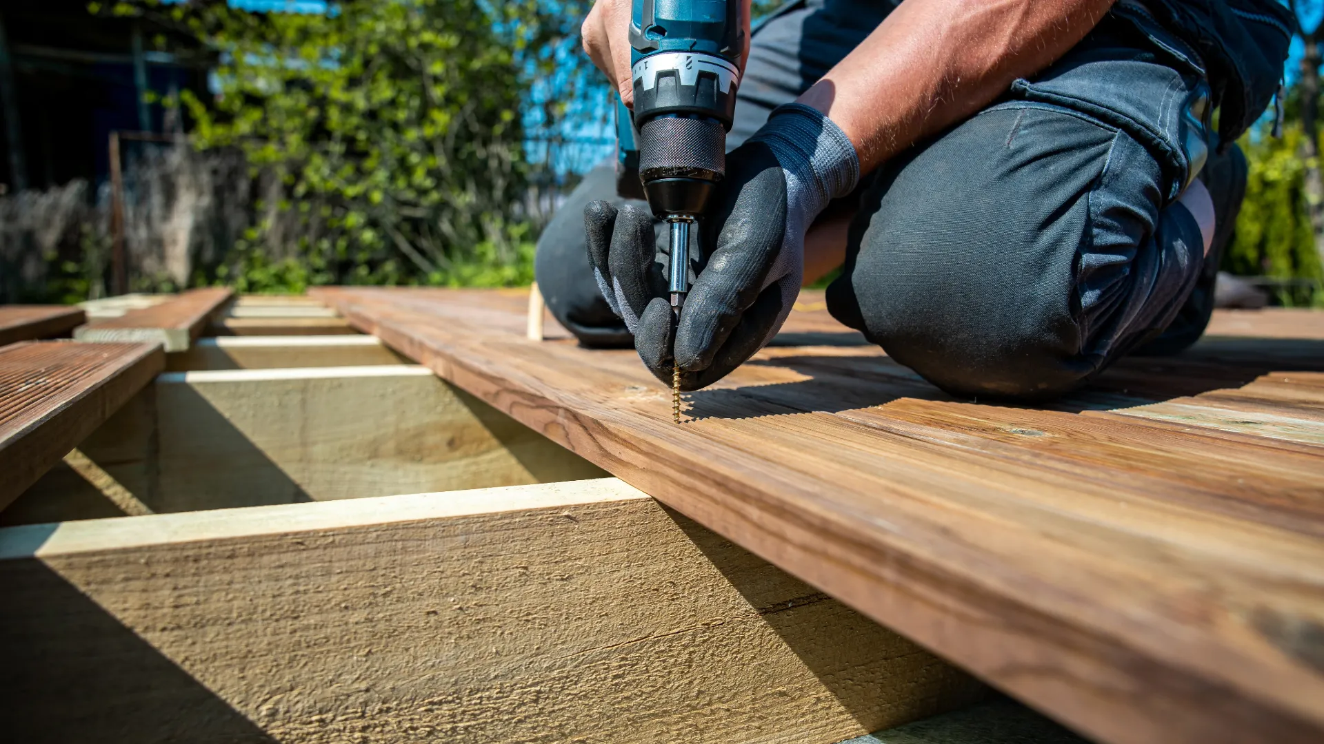 Wooden deck installation
