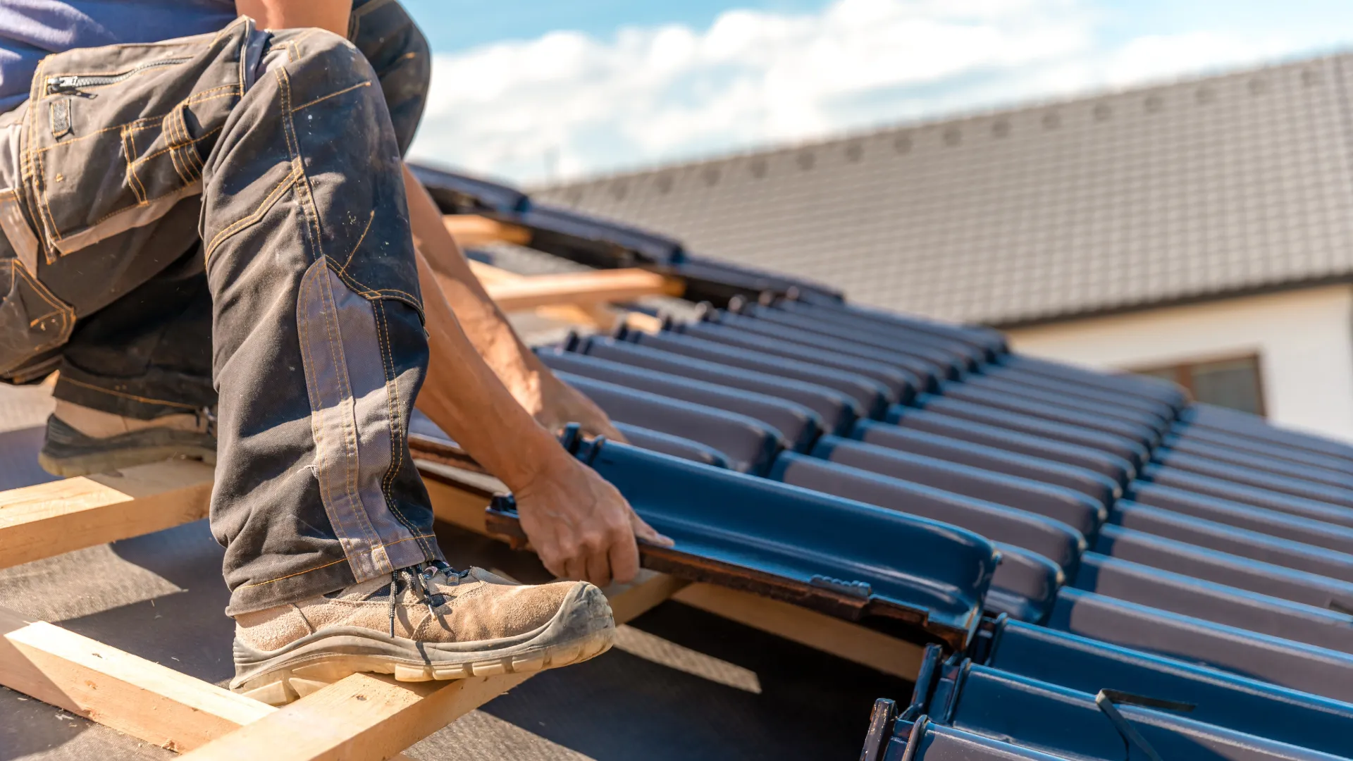 Repaired door with new hinges
