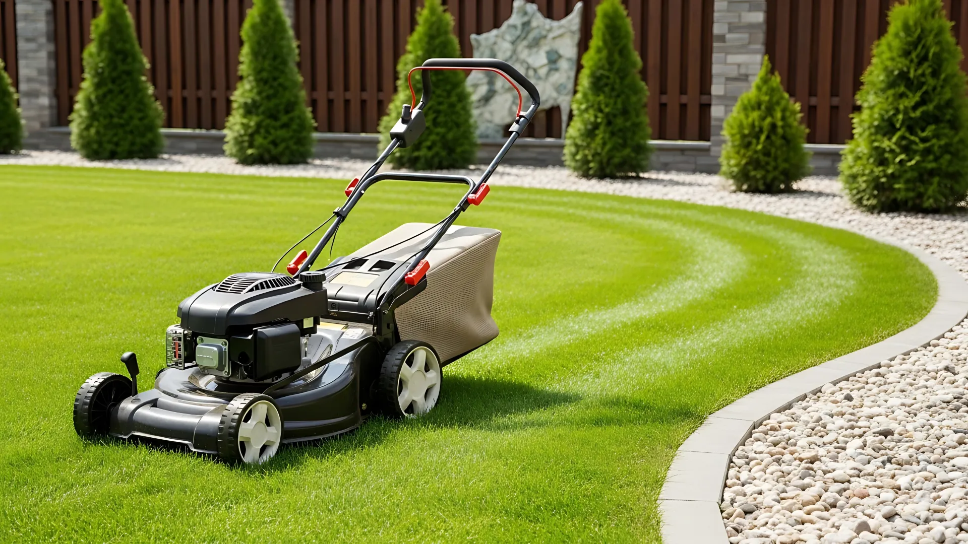 Mowed lawn with edges