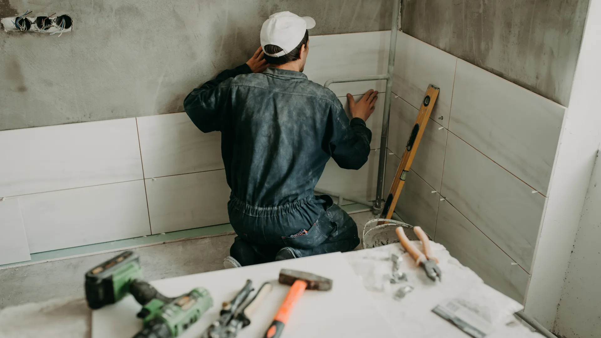 Bathroom tile installation